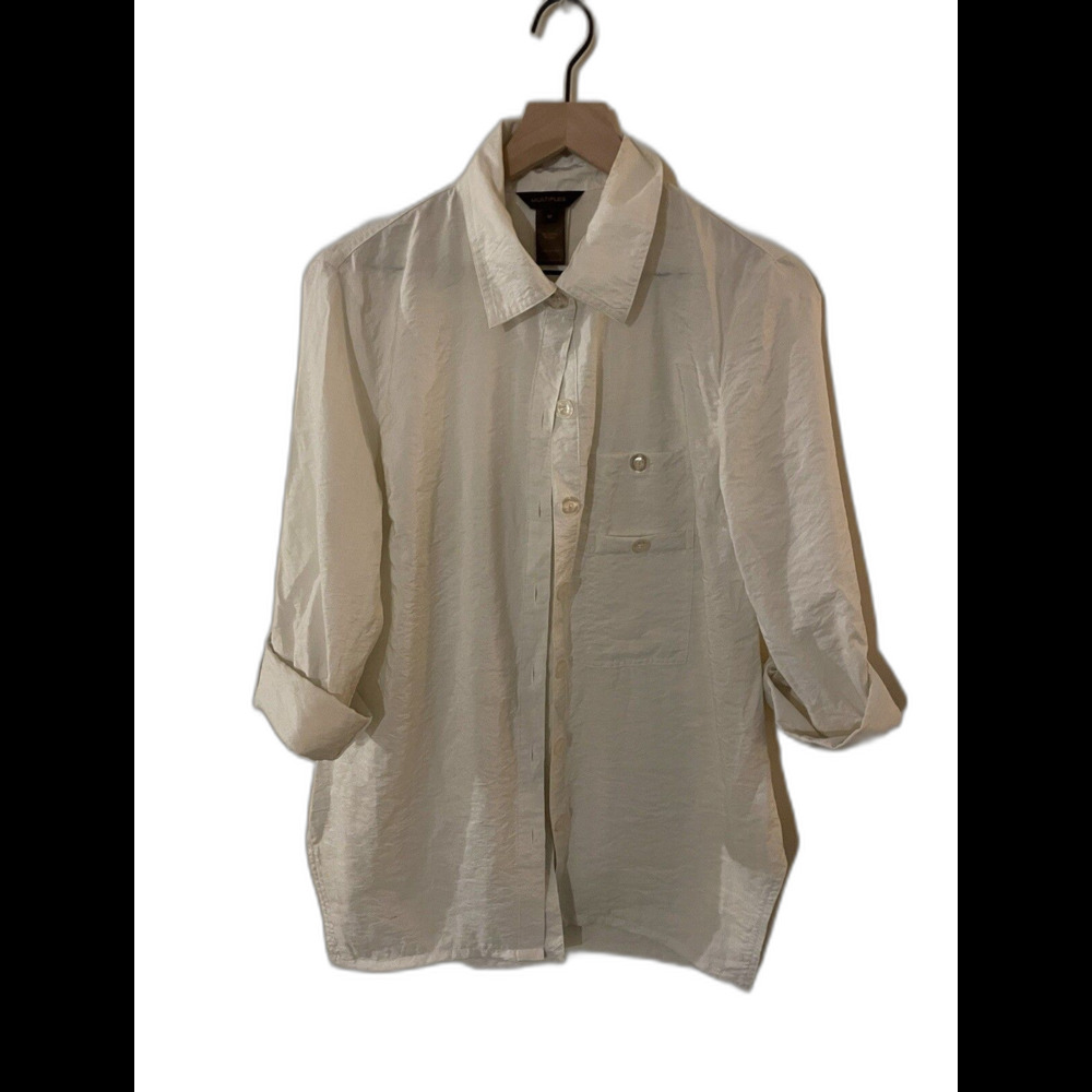 Multiples white button down shirt women’s size medium
